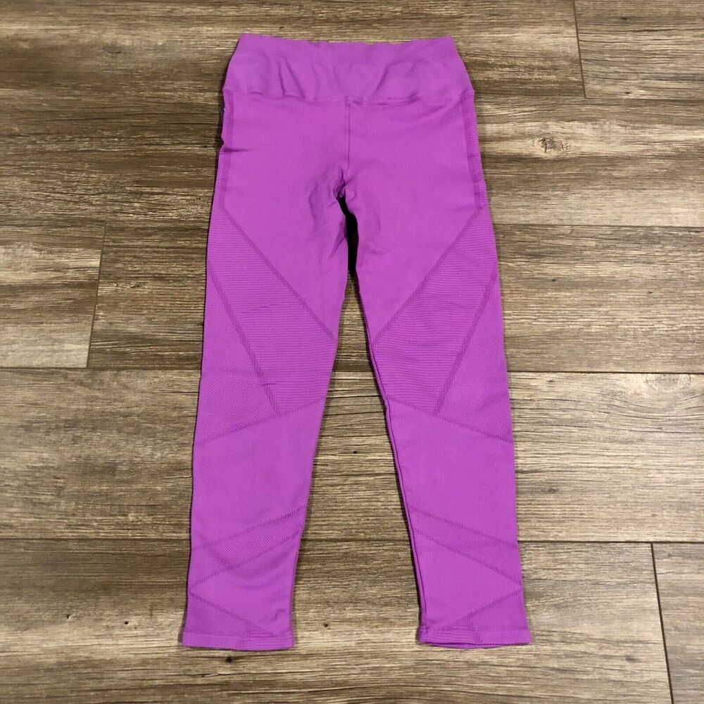 NUX Leggings Large Seamless Moderate Compression Purple High Waist NWT Crop - Picture 2 of 10
